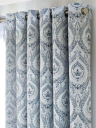 Luxury Living Victoria Room Darkening Ring Top Curtains Blue - thumbnail 3