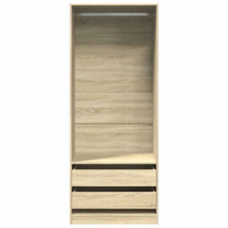 Vidaxl Wardrobe Sonoma Oak 80X50X200 Cm Engineered Wood - thumbnail 4