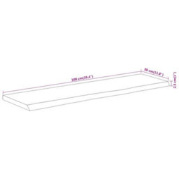 Walplus Wall Shelf 100X30X2.5 Cm Rectangular Solid Wood Acacia Live Edge - thumbnail 8