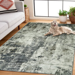 Ameha Stylish Cashmere Bedroom Carpet Grey Abstract Pattern Non Slip Hallway Large Area Rug Indoor/outdoor (Frost, 200 X 290 Cm) - thumbnail 3