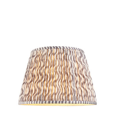 Loops Handcrafted 40Cm Pearl Grey Tapered Cylinder Lamp Shade With Pleated Design - image 1
