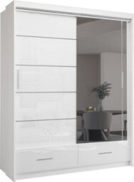 Sliding Wardrobes 4 u LTD Sliding Wardrobes 4U Bradford Modern High Gloss Sliding Door Wardrobe In 3 Colors & Sizes - (White - W1500mm, H2200mm) - thumbnail 2