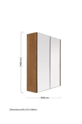 Orsina Stylish 2 Door Oak Effect Wall Cabinet, Melamine Finish Display Cabinet, Wall Mounted Mdf Corner Cabinet - thumbnail 6