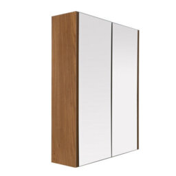 Orsina Stylish 2 Door Oak Effect Wall Cabinet, Melamine Finish Display Cabinet, Wall Mounted Mdf Corner Cabinet