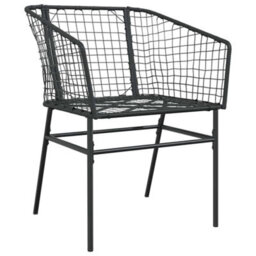 Berkfield Modern Garden Dining Set 5 Pcs Black Poly Rattan - thumbnail 6
