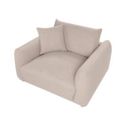 Beliani Modern Armchair Jubek Boucle Beige - thumbnail 7