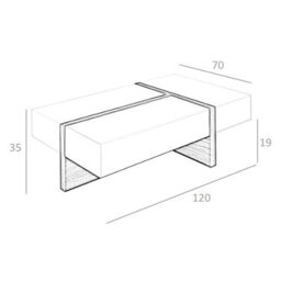 Angel Cerda Modern Rectangular Coffee Table In White And Walnut Wood - thumbnail 5