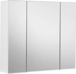 Songmics 3 Door Bathroom Wall Cabinet, Mirror Storage Unit With Adjustable Shelf, White - thumbnail 5