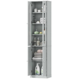 Tall Bathroom Storage Cabinet, 6-Tier Bathroom Cabinet, Dusty Blue - thumbnail 5