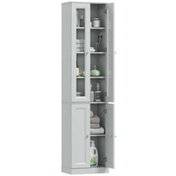 Tall Bathroom Storage Cabinet, 6-Tier Bathroom Cabinet, Dusty Blue - thumbnail 1
