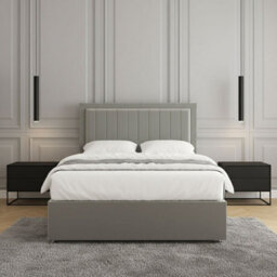 REGIONAL FURNISHINGS Silver Plush Velvet Divan Bed Set Upholstered 24Inch Headboard & 2Drawers Sameside & No Mattress In 3Ft 4Ft 4Ft6 5Ft 6Ft Sizes - thumbnail 3