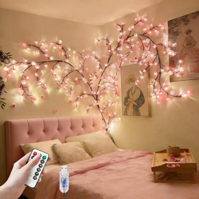 Vimaz Led Cherry Blossom Tree Branch Lights For Wall,8 Modes With 144 Led,remote,timer,cherry Blossoms Vine Fairy