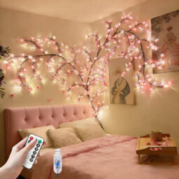 Vimaz Led Cherry Blossom Tree Branch Lights For Wall,8 Modes With 144 Led,remote,timer,cherry Blossoms Vine Fairy