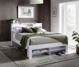 Bedmaster Fabio White Wooden Storage Bed King Size - thumbnail 4