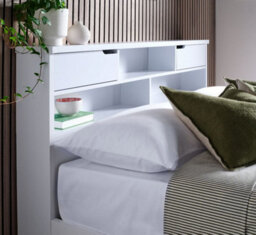 Bedmaster Fabio White Wooden Storage Bed King Size - thumbnail 5