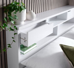 Bedmaster Fabio White Wooden Storage Bed King Size - thumbnail 6