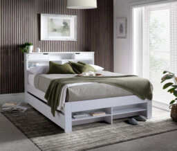 Bedmaster Fabio White Wooden Storage Bed King Size - thumbnail 3