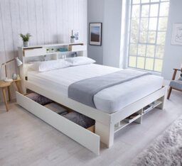 Bedmaster Fabio White Wooden Storage Bed King Size