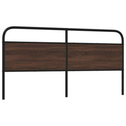 Berkfield Headboard Brown Oak 180 Cm Steel And Engineered Wood - thumbnail 5