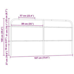 Berkfield Headboard Brown Oak 180 Cm Steel And Engineered Wood - thumbnail 7