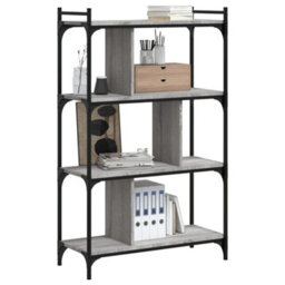 Berkfield Bookcase 4-Tier Grey Sonoma 76X32X123 Cm Engineered Wood - thumbnail 3