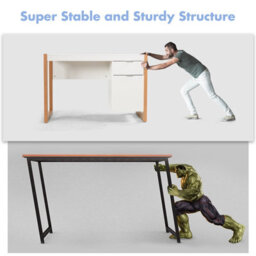 Costway Modern Computer Desk W/ Storage Cabinet & Drawer Home Office Writing Table White - thumbnail 6