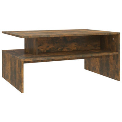 Berkfield Stylish Coffee Table Smoked Oak 90X60X42,5 Cm Engineered Wood - image 1