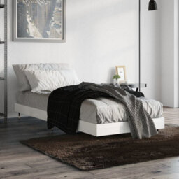 Berkfield Bed Frame High Gloss White 75X190 Cm 2Ft6 Small Single Engineered Wood