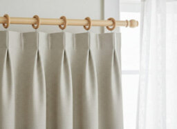 Homeelabador 24 X Premium 45mm Natural Wood Colour Solid Wood Curtain Pole Rings With Eyelets For Curtain Poles - thumbnail 3