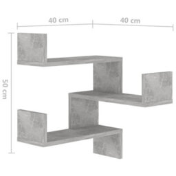 Vidaxl Wall Corner Shelf Concrete Grey 40X40X50 Cm Engineered Wood - thumbnail 8