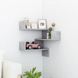Vidaxl Wall Corner Shelf Concrete Grey 40X40X50 Cm Engineered Wood - thumbnail 1