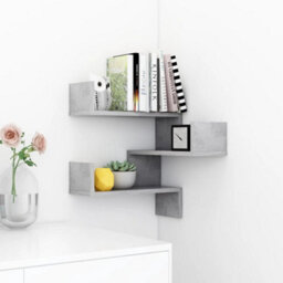 Vidaxl Wall Corner Shelf Concrete Grey 40X40X50 Cm Engineered Wood - thumbnail 3