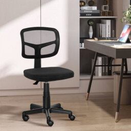 Black Office Chair Without Arms, Ergonomic Swivel Mesh Desk Chair - thumbnail 6