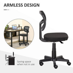 Black Office Chair Without Arms, Ergonomic Swivel Mesh Desk Chair - thumbnail 4