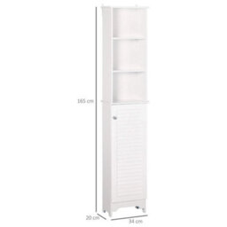 Tall Bathroom Cabinet Slim Storage Unit Narrow Floor Cupboard - thumbnail 2