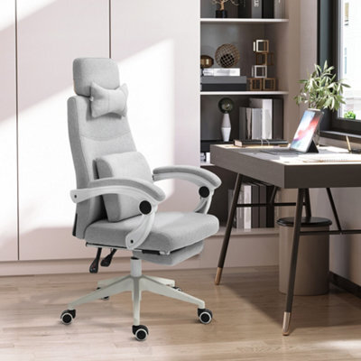 Vinsetto Home Office Chair Reclining Desk Chair W/ Lumbar Support Grey - image 1