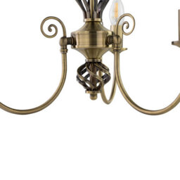 First Choice Lighting Barley Twist - Antique Brass 3 Light Pendant - thumbnail 5