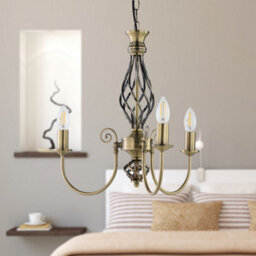 First Choice Lighting Barley Twist - Antique Brass 3 Light Pendant - thumbnail 7