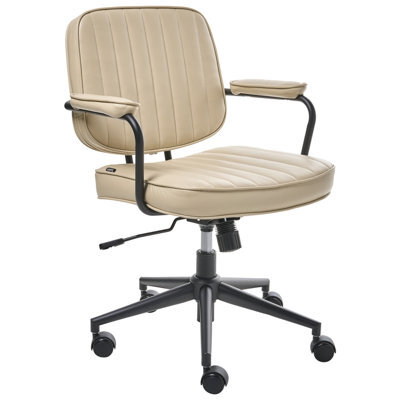 Beliani Desk Chair Berne Faux Leather Beige - image 1
