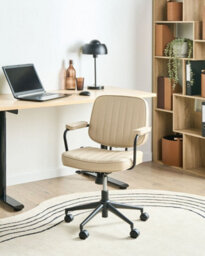 Beliani Desk Chair Berne Faux Leather Beige - thumbnail 2