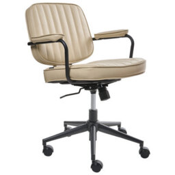 Beliani Desk Chair Berne Faux Leather Beige - thumbnail 4