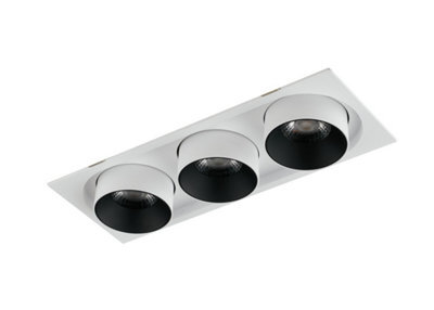 Luminosa Lighting Luminosa Outsider Integrated Led Adjustable Triple Recessed Downlight, White, 4000K