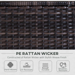 Wyld Haus Baka Brown 9-Seater Modular Rattan Outdoor Sofa And Tempered Glass Coffee Table Set With Cream Cushions - thumbnail 4