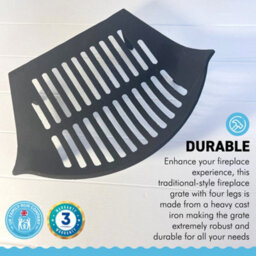 Thorness Heavy Duty 16 Inch Grate Conventional Large Cast Iron Sturdy Fireplace Accessory Fire Coal Log Grate, Metal Black For 16-Inch Grat - thumbnail 3