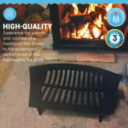 Thorness Heavy Duty 16 Inch Grate Conventional Large Cast Iron Sturdy Fireplace Accessory Fire Coal Log Grate, Metal Black For 16-Inch Grat - thumbnail 7