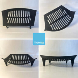 Thorness Heavy Duty 16 Inch Grate Conventional Large Cast Iron Sturdy Fireplace Accessory Fire Coal Log Grate, Metal Black For 16-Inch Grat - thumbnail 8