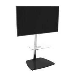 "Avf Iseo 60Cm Pedestal Tv Stand, For Tvs Up To 55"" - Clear & Black Glass" - thumbnail 4