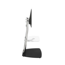"Avf Iseo 60Cm Pedestal Tv Stand, For Tvs Up To 55"" - Clear & Black Glass" - thumbnail 3