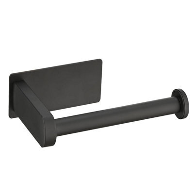 CLEFFNS Toilet Paper Holder Self Adhesive, Black Toilet Roll Holder Toilet Tissue Holder Stick On Wall For Bathroom, 304 Stainless Steel - image 1