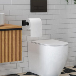 CLEFFNS Toilet Paper Holder Self Adhesive, Black Toilet Roll Holder Toilet Tissue Holder Stick On Wall For Bathroom, 304 Stainless Steel - thumbnail 9